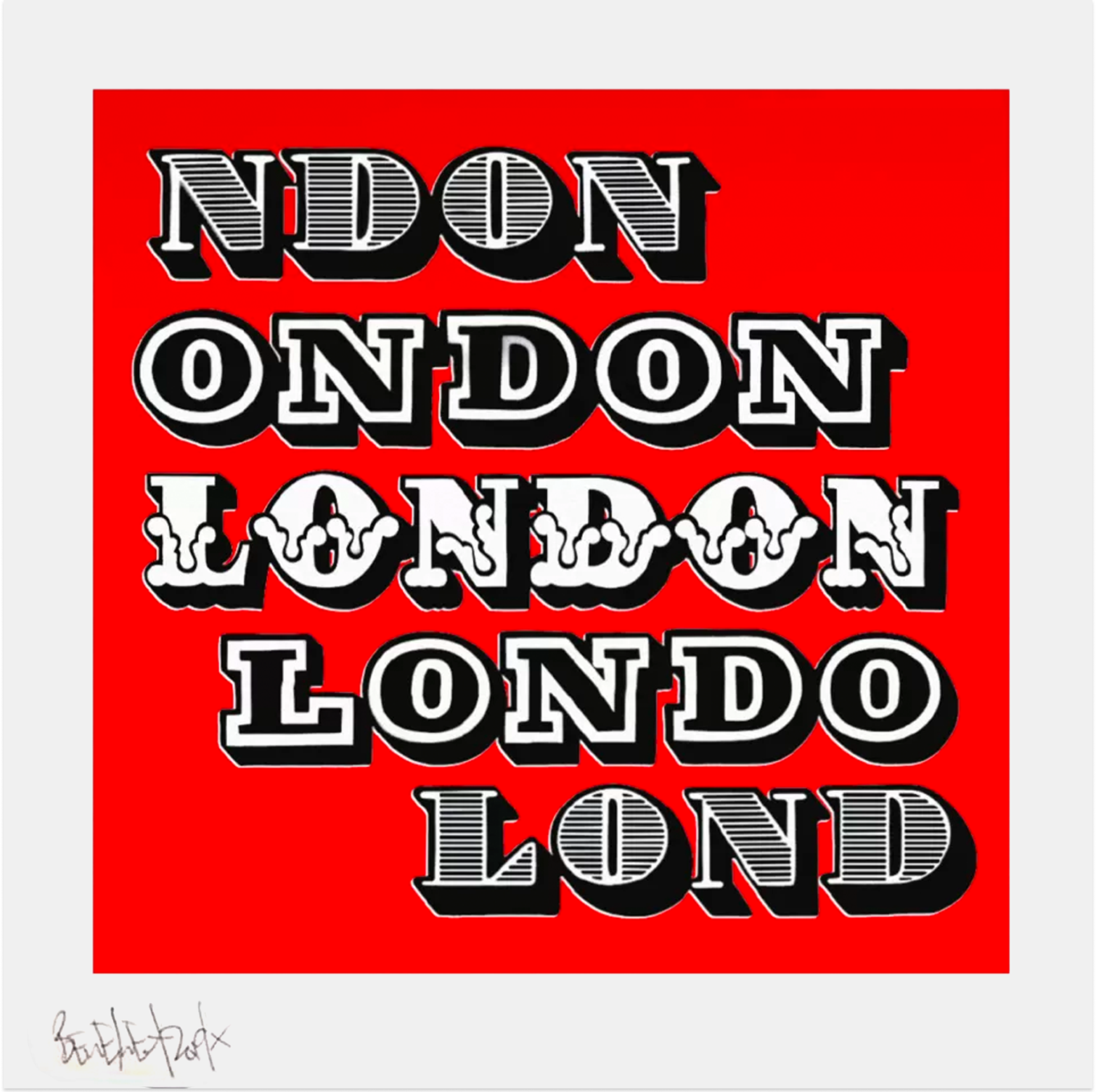 Ben Eine, London Red Silkscreen Print 