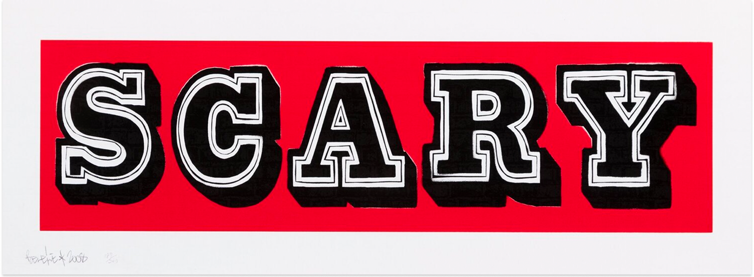 Ben Eine, Scary Red Silkscreen Print 