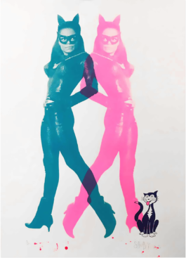 Shuby, Eartha Kitt Teal & Pink Silkscreen Print 