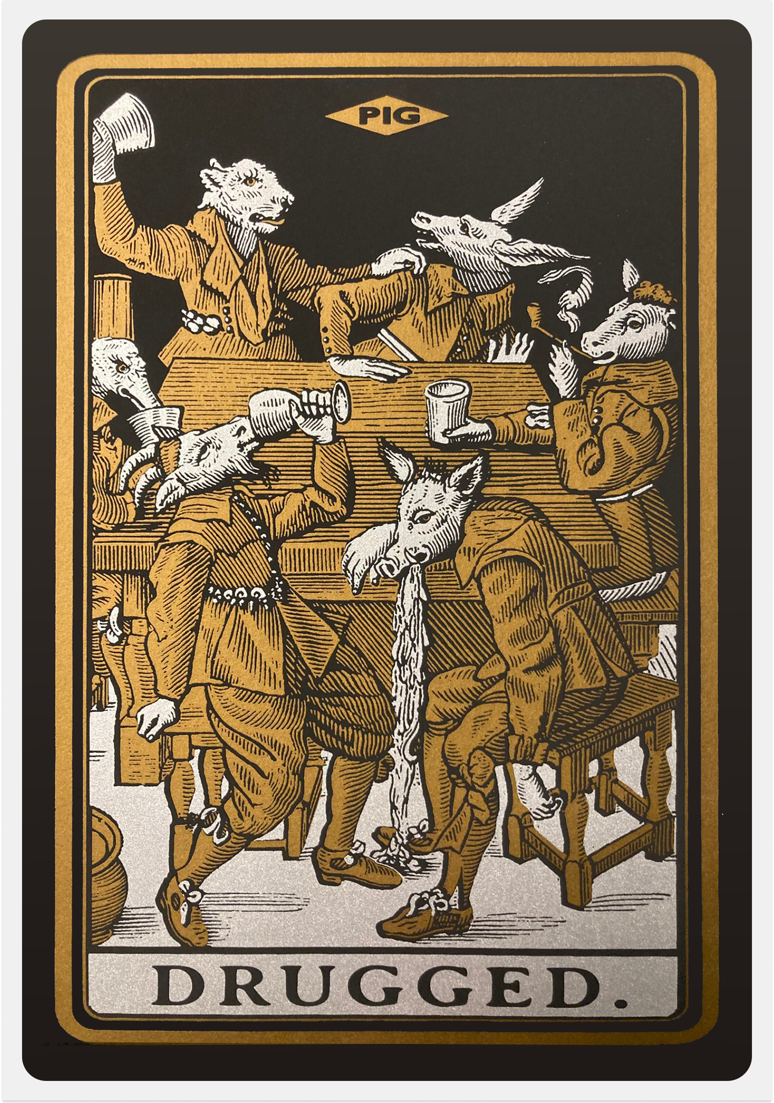 Raymond Watts, Drugged Tarot Card Silkscreen Print 
