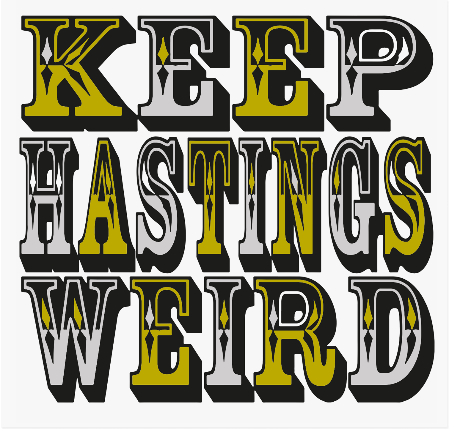 Sassy Luke, Keep Hastings Weird Silkscreen Print 